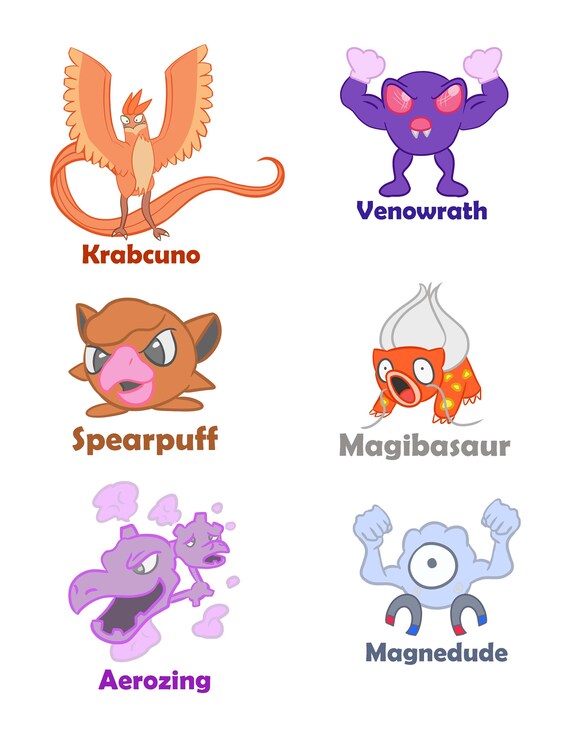 Pokemon Fusion Sticker Sheet Etsy