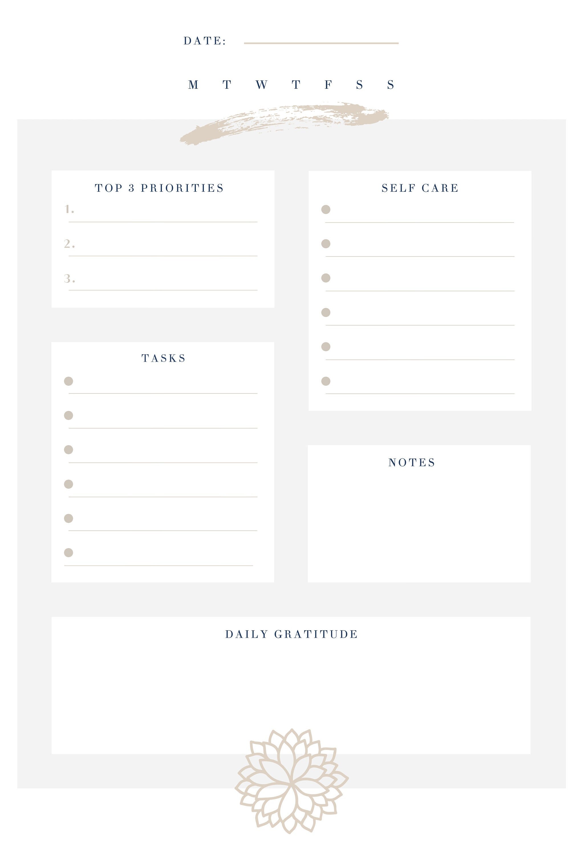 Printable Gratitude Planner, Daily to Do List, Instant Download, Daily ...