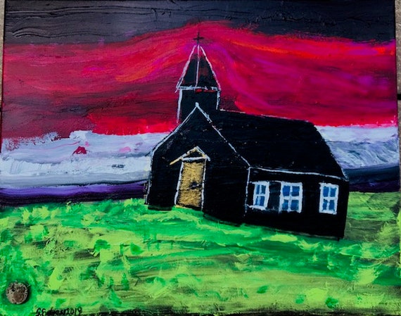 Crimson Sky X 16 Acrylic Etsy