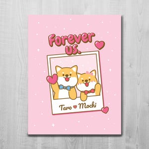 Personalisierte Polaroid Liebeskarte / Shiba Inu Grußkarte / Süßer Hund Valentinstag / Jahrestag / Geschenk / Blanko Karte / A2 Karte