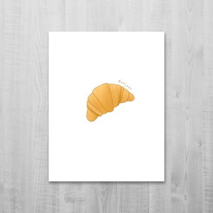 Carte croissant/ Carte Bonjour/ Carte Bonjour/ Carte de voeux/ Carte mignonne/ Carte A2