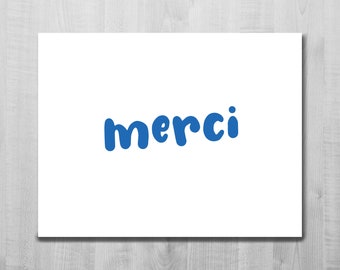 Biglietto di ringraziamento/Merci/Merci Card/Merci beaucoup/Biglietto d'auguri/Semplice/Minimal/Biglietto vuoto/Biglietto A2