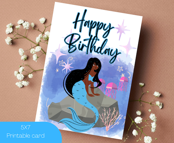 Blue Mermaid Card Blue Mermaid Card