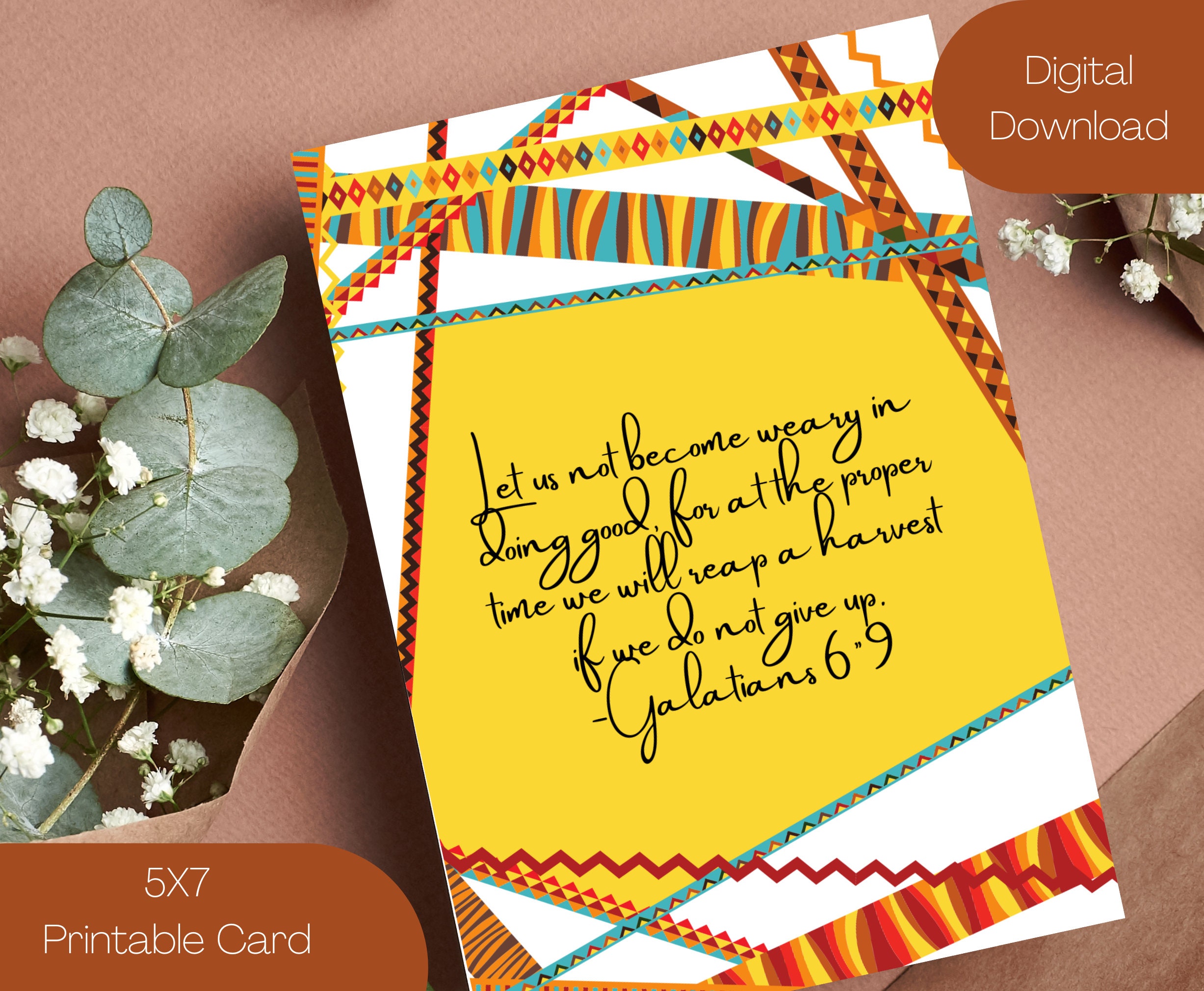 Christian Printable Greeting Card for Strength and Peace Etsy