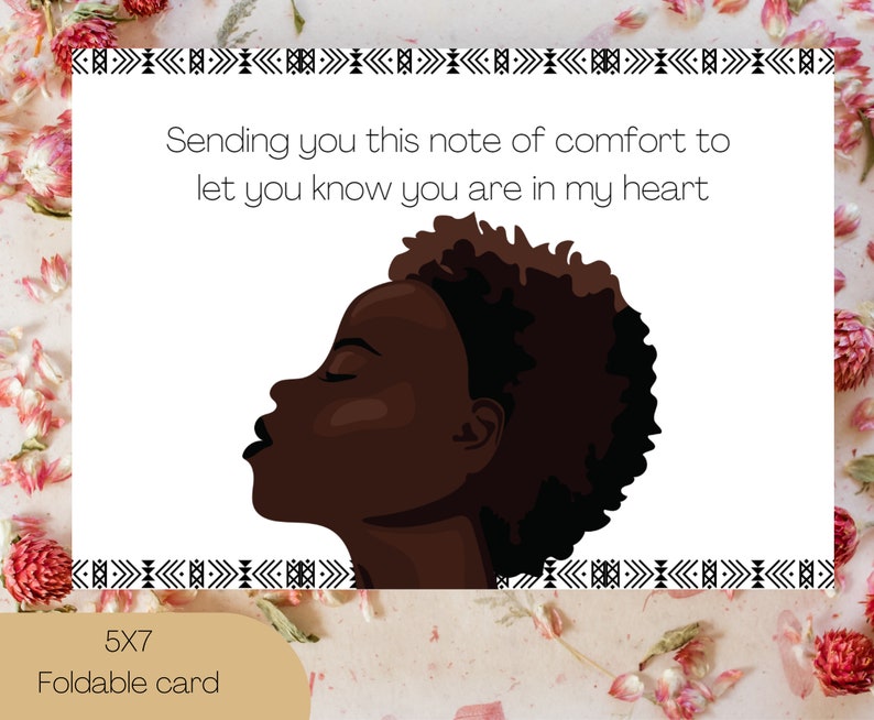 Black Condolence Card African American Sympathy Card Printable ...