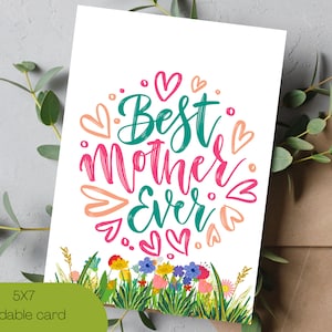 Best Mom Ever Printable Mother's Day Card | Mother's Day Card | Best Mom Ever Card For Mom | Printable Mother's Day Card For Wife