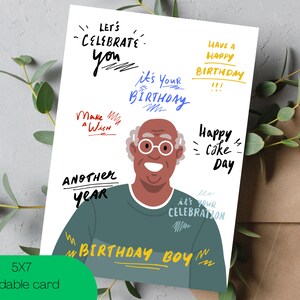 Black Birthday Card For Man | Printable Birthday Card For Grandfather | African American Birthday Card | Black Greeting Cards For Elderly