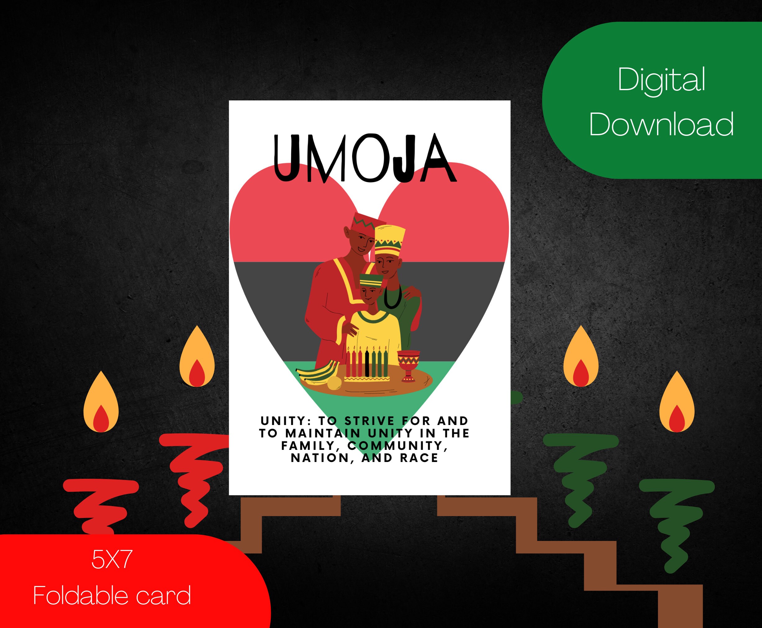 Kwanzaa Principles 8 Kwanzaa Card Set Printable Kwanzaa Cards African ...