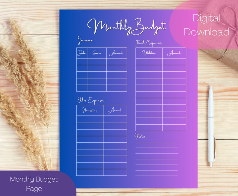 Purple Digital Planner Printable Planner Sheets for - Etsy