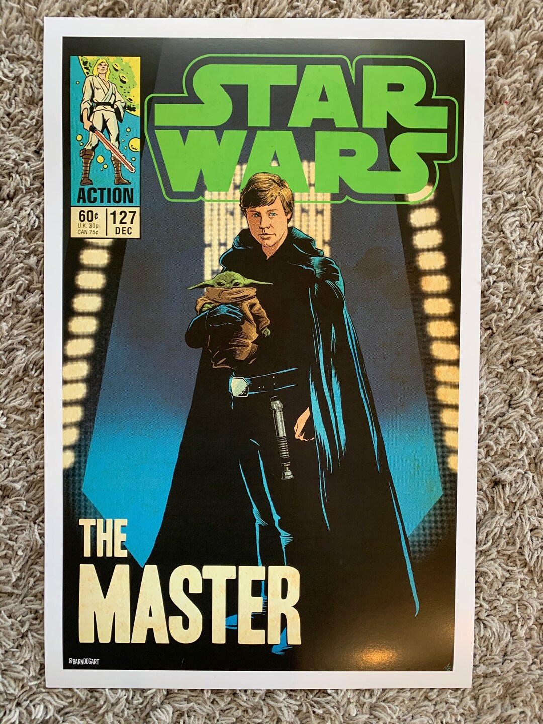 アメコミ Luke 11x17 Star Wars Mandalorian Luke Skywalker V2 the Master! VINTAGE