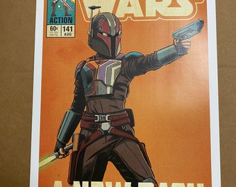 11x17 Star Wars Ahsoka/Rebels Series Sabine Wren   A New Path (Jedi)VINTAGE comic cover style art tribute
