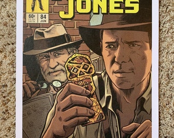 11x17 Goonies Copper Bones crossover Vintage Marvel Further Adventures of Indiana Jones comic cover style art tribute