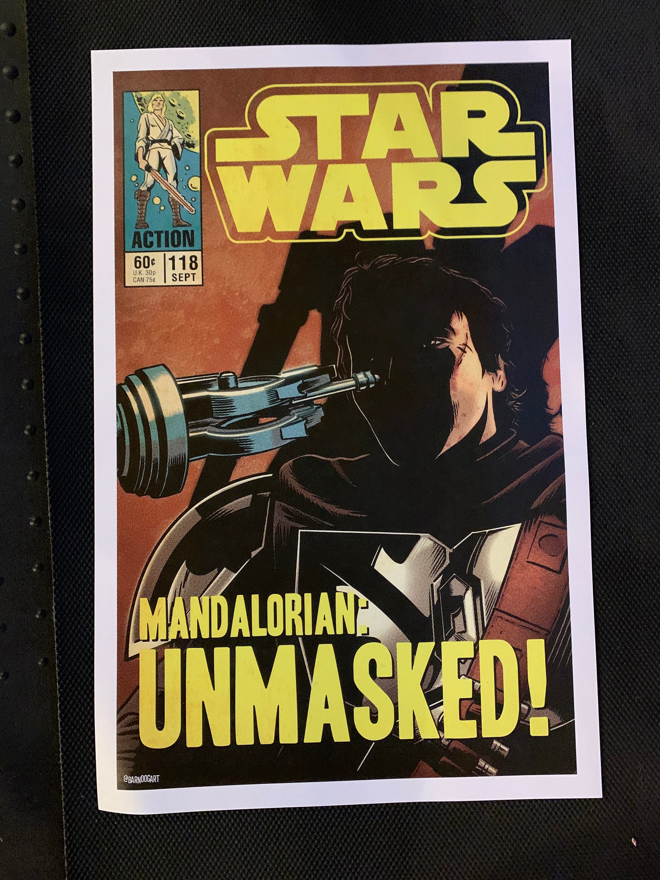 11x17 Star Wars Mandalorian Unmasked VINTAGE Comic Cover Style Art