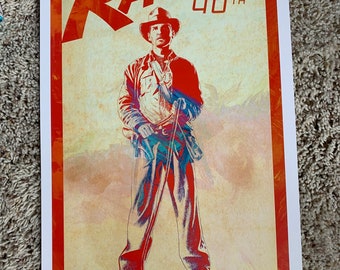 Indiana Jones “Raiders 40th” print 11x17 on cardstock-hand signed/numbered edition of 20 total