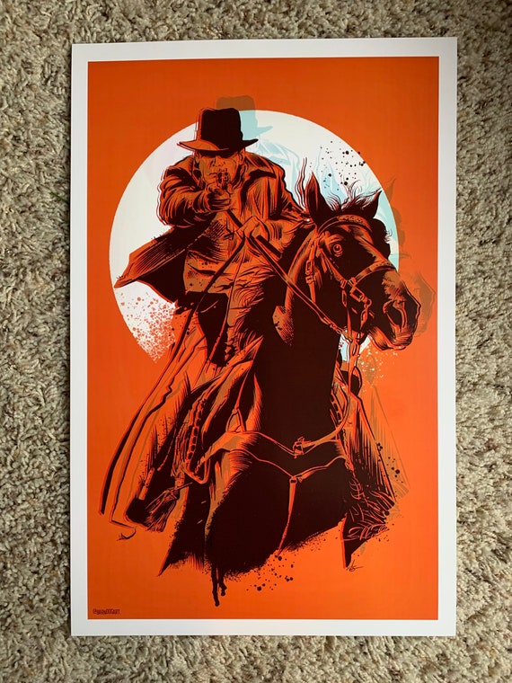 Indiana Jones on Horseback Last Crusade Retro Style Art 11x17
