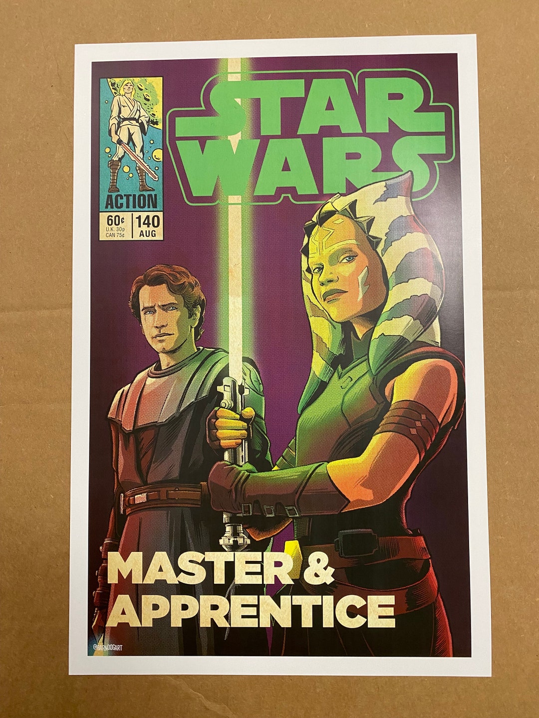 11x17 Star Wars Ahsoka/rebels Series Young Ahsoka and Anakin Skywalker