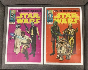 11x17 (x2) Star Wars X Universal Monsters comic cover vintage style art tribute Heroes