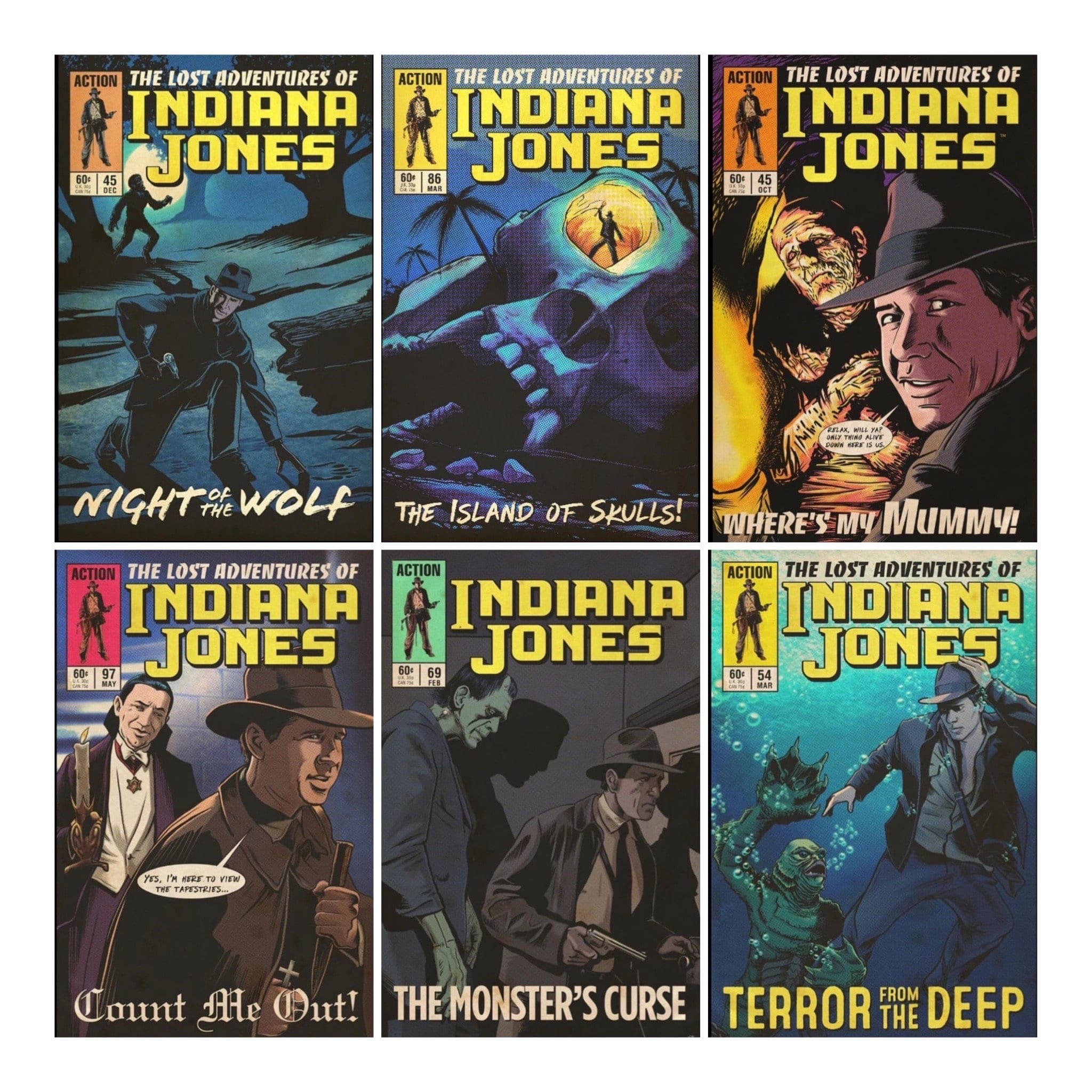 11x17 Classic Monsters 6-PACK Crossover Vintage Marvel Further