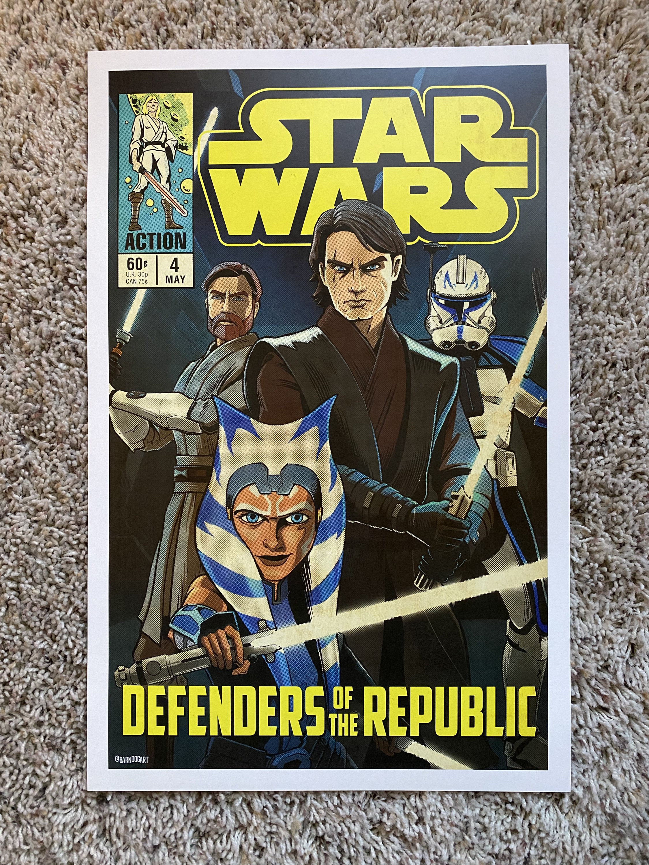 11x17 Star Wars Clone Wars Defenders of Republic Anakin Skywalker