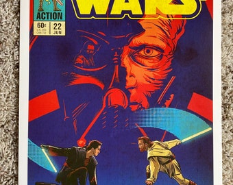 11x17 Star Wars obi Wan Kenobi Darth Vader old friends VINTAGE comic cover style art tribute