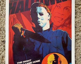 Halloween 11x17 print Michael Myers Laurie Strode Sam Loomis Carpenter Poster