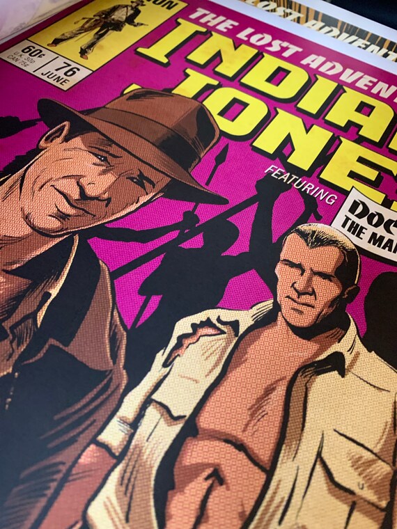Vintage Indiana Jones Comic Cover Art Tribute Featuring Doc Savage