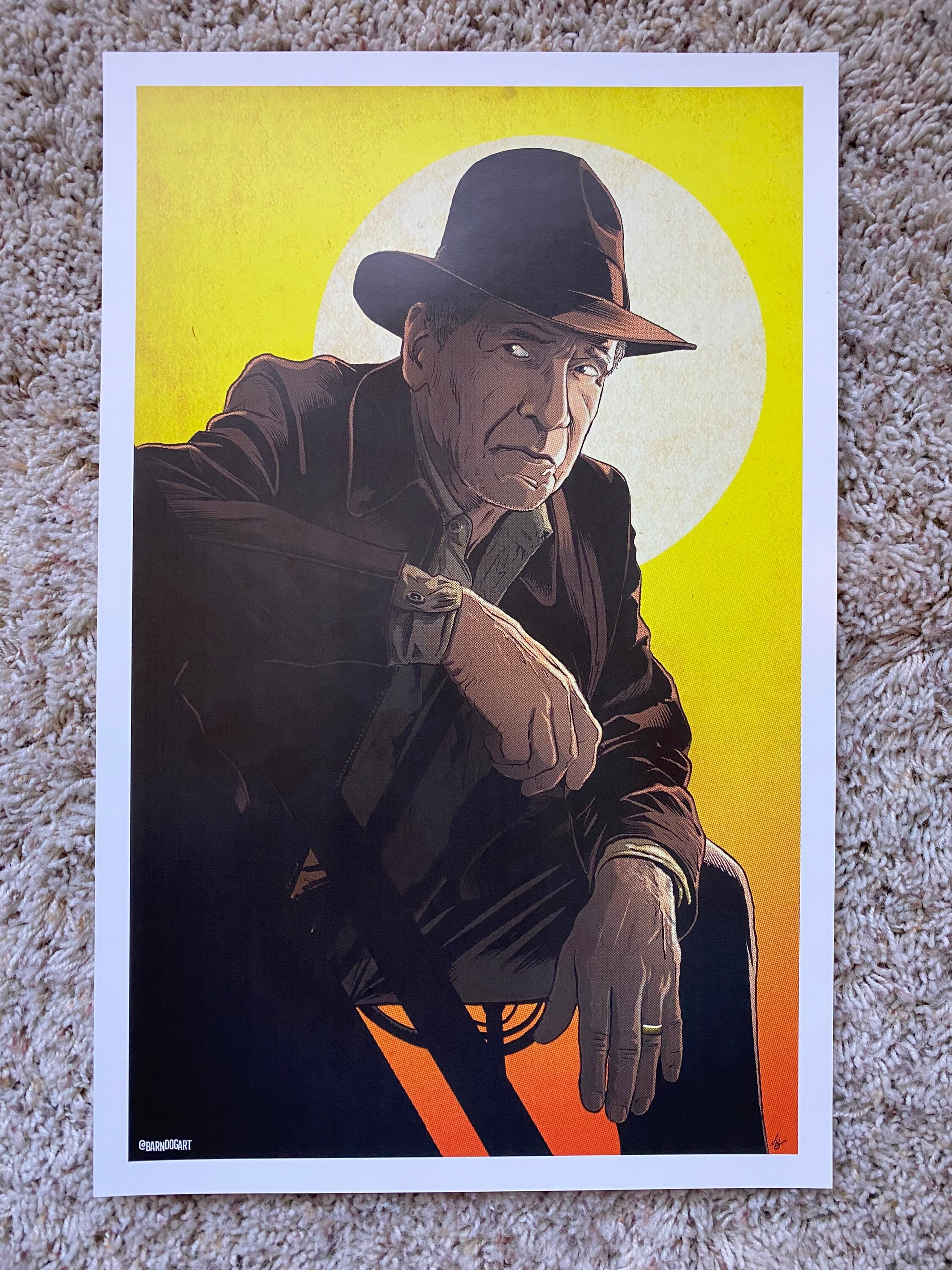 Indiana Jones sunset Indy 5 destiny retro style art 11x17 print on cardstock V1 white