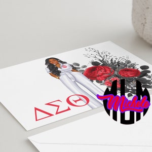 Delta Sigma Theta Greeting Cards, Notecards, Thank You Card, African American Cards, Greek Stationary, Delta Stationary,