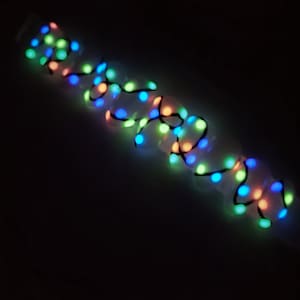 Hand painted glow in the dark string light/ Christmas light custom gel press on nails