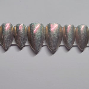 Hand painted Velvet aurora custom gel press on nails(diamond-5)