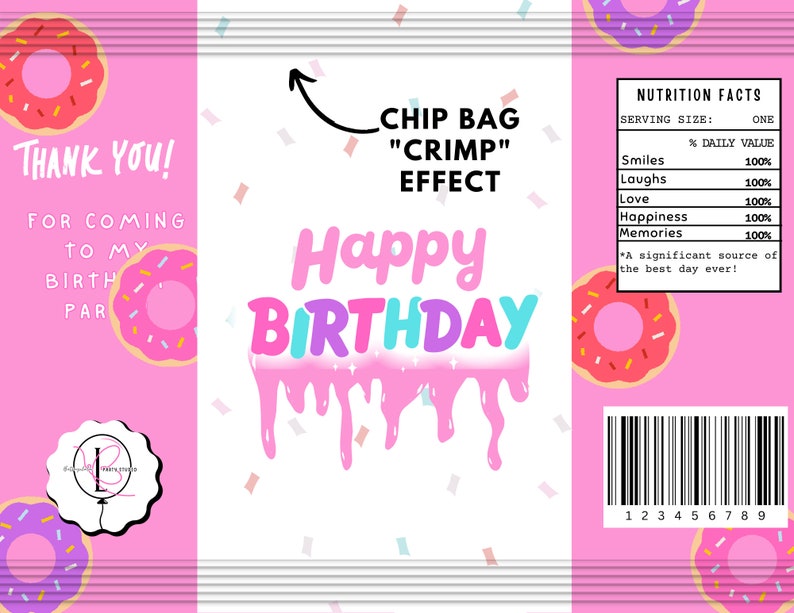 Chip Bag Crimp Effect Digital Crimping Effect Chip Bag Favor Etsy