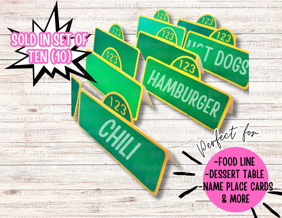 Sesame Street Food Sign Table Tents Food Labels and Dessert Etsy
