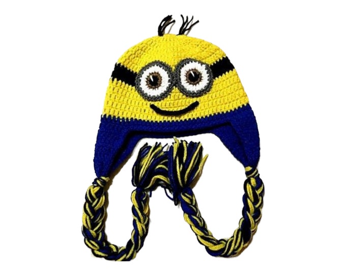 Hand Crocheted Minion Hat with different style