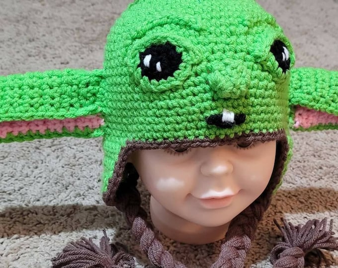 Baby Yoda Hand Crochet Hat