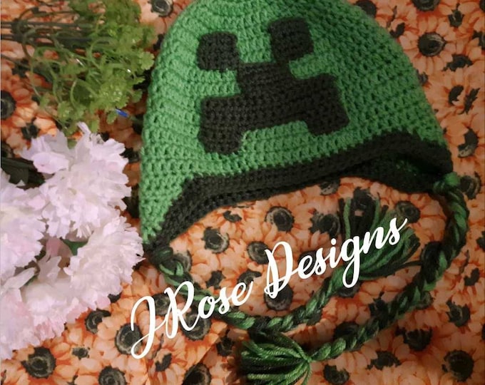 Hand Crochet Minecraft Custom Hat