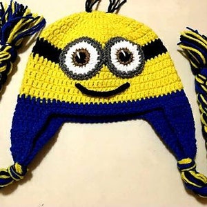 Hand Crocheted Minion Hat with different style