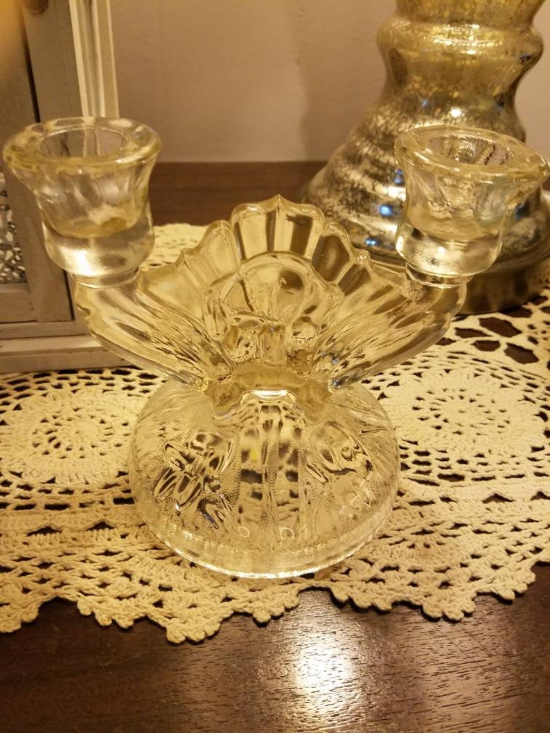 One only Iris and Herringbone Double Candleholder Good condition Each are priced separately and shipping is separately. I have two