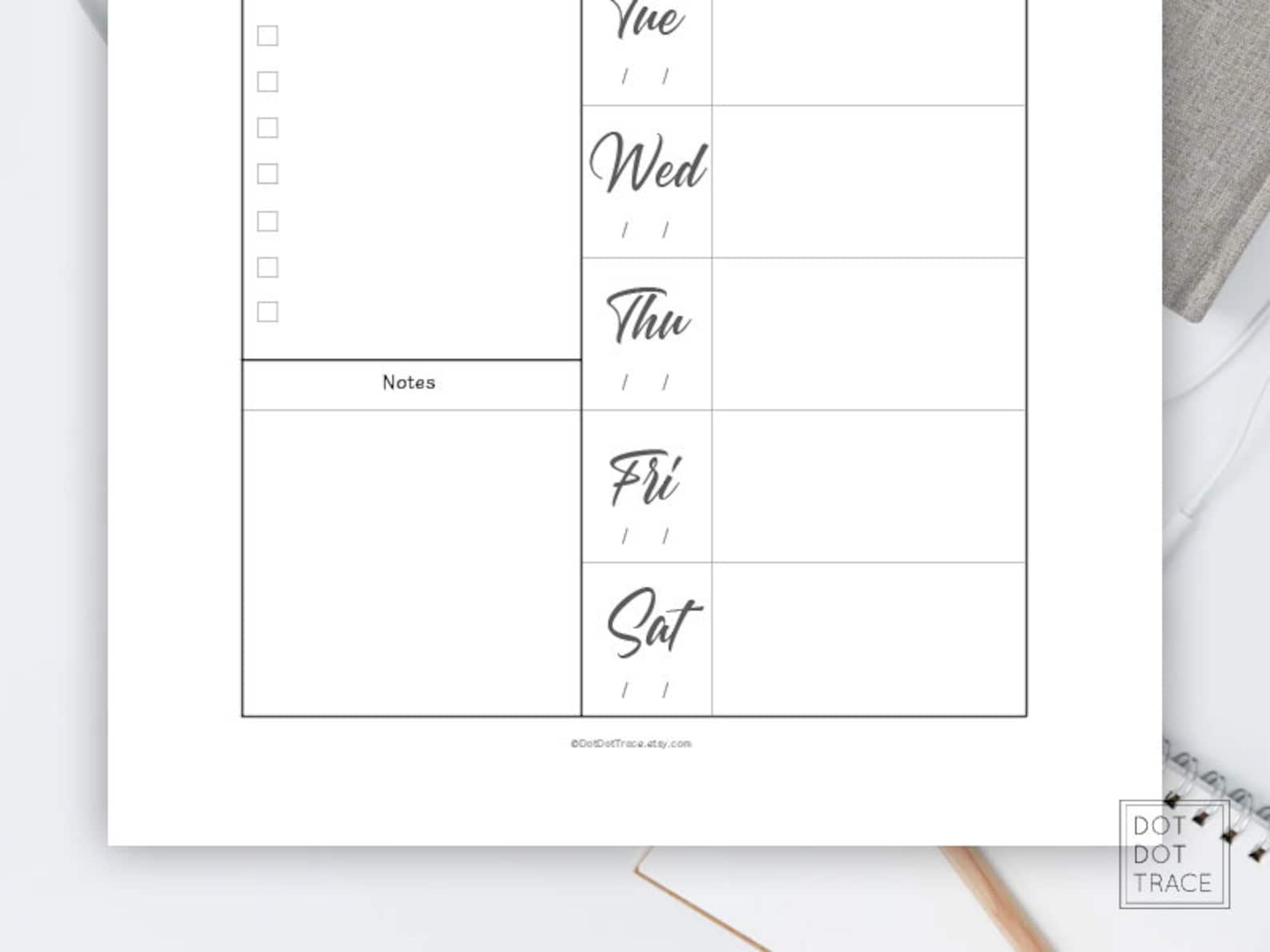 A5_sunday Start Printable Weekly Planner Daily Planner 7 Day - Etsy
