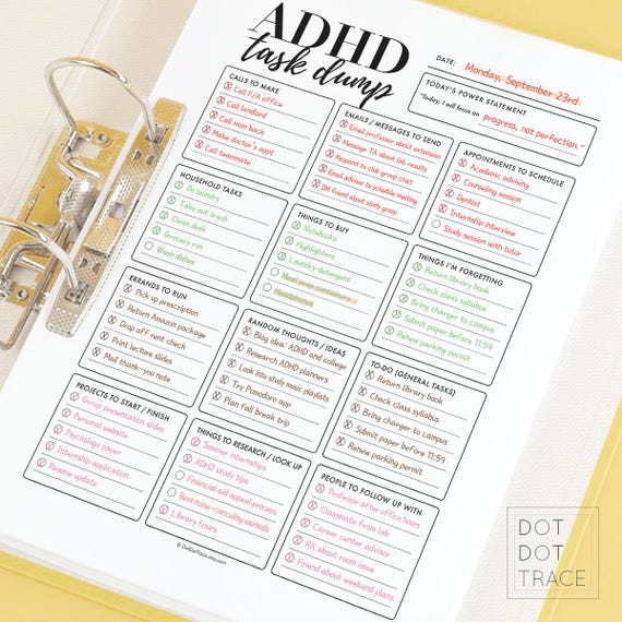 ADHD Brain Dump Planner: Minimalist Student To-Do List (PDF Download)