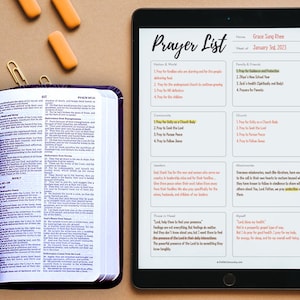 Printable Prayer List Template Weekly Prayer Lists Intercessory Prayer List Daily Prayer List for Family and Friends GoodNotes Prayer List