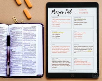 Printable Weekly Prayer List Template (Digital Download)