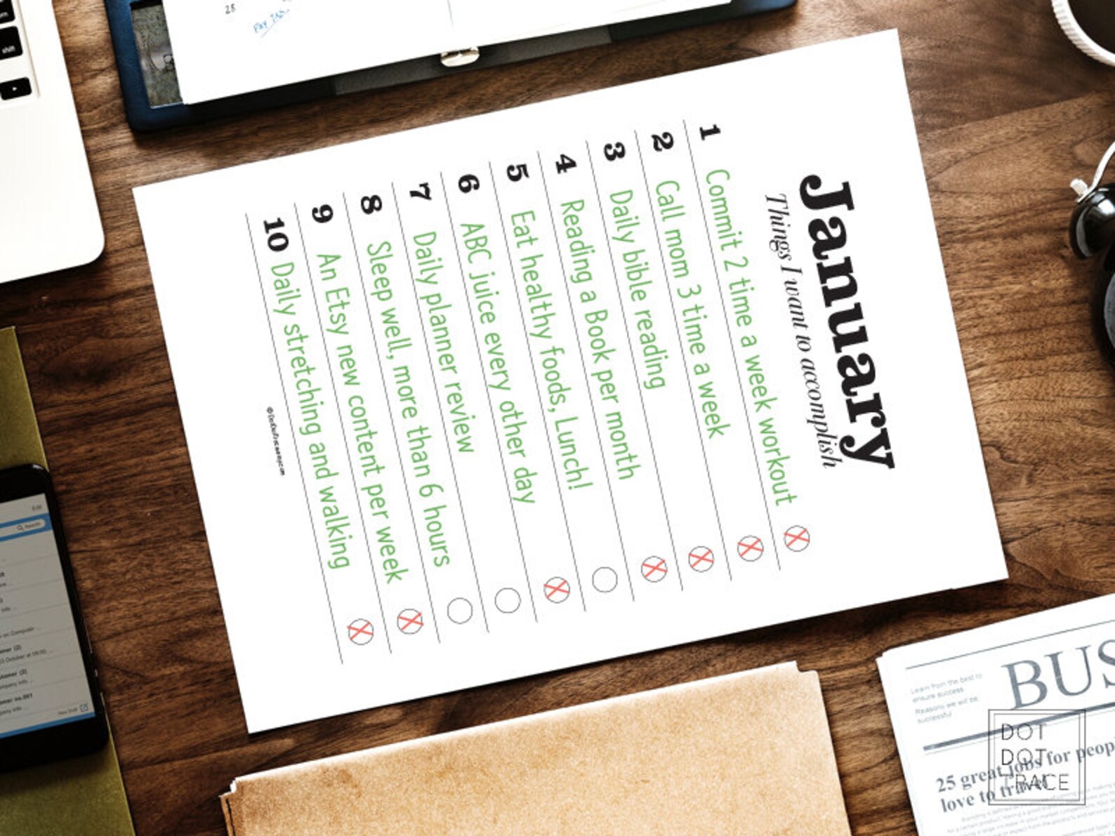 Printable Monthly Things to Accomplish Chart Goodnotes 2021 - Etsy