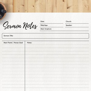 Printable Sermon Notes Template: Christian Planner (PDF Letter) image 5