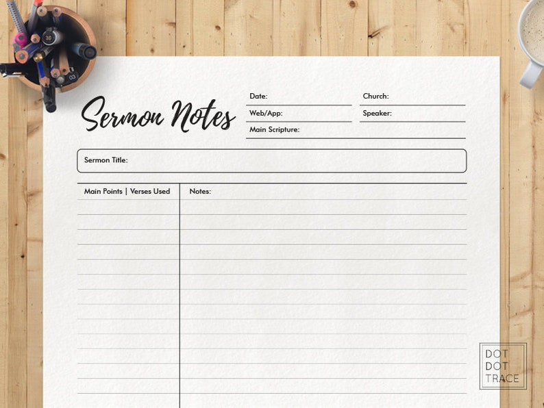 Printable Sermon Notes Template: Christian Planner (PDF Letter) image 5