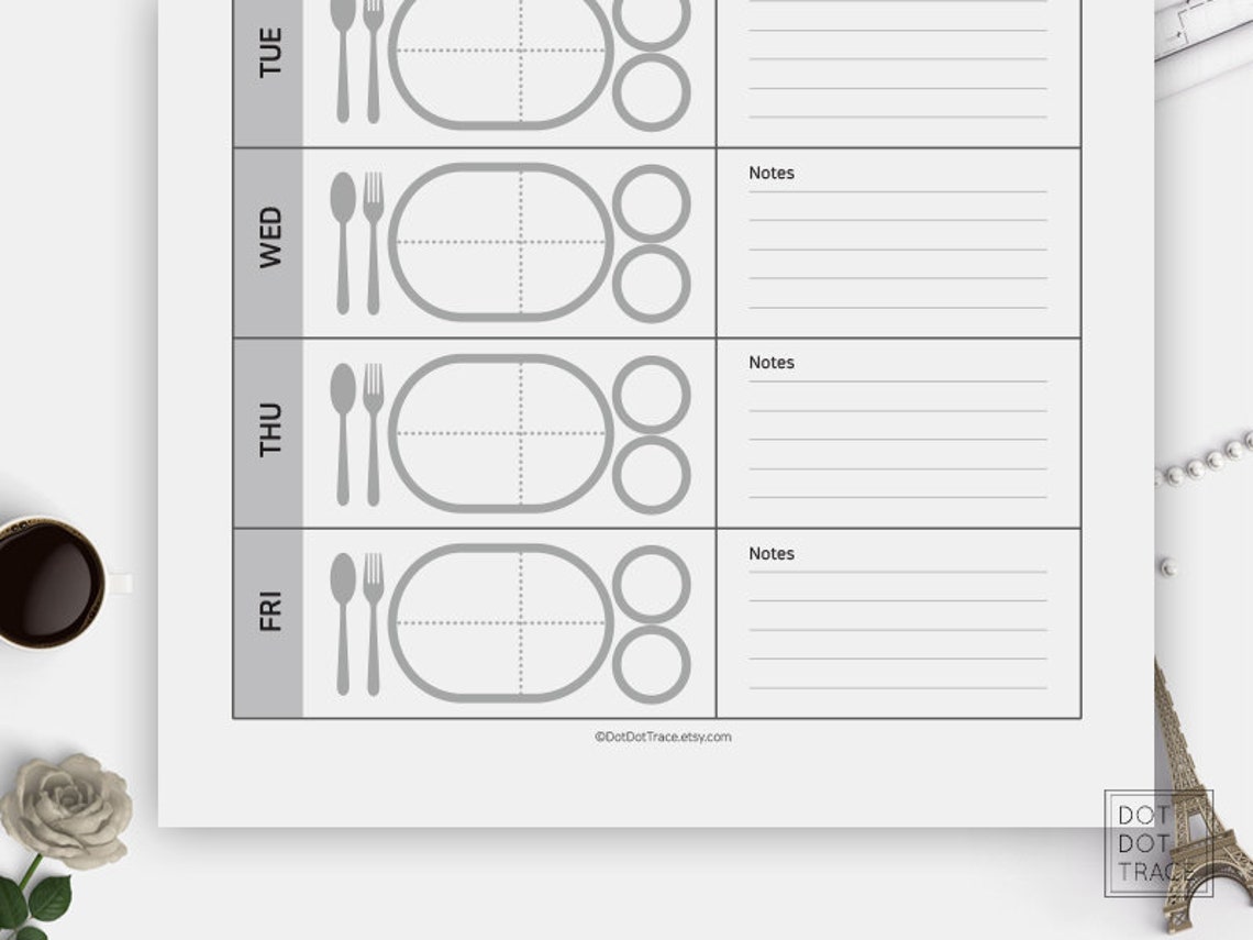 Printable Lunch Plan Templates Letter and A4 Meal Planner | Etsy