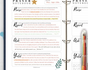 Printable Prayer Journal: Guided Daily Devotional Notebook (Letter & A4 Sizes) (PDF Download