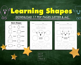 Printable Learning Shapes Activity Book: Kids Worksheets (PDF)