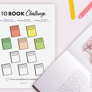 10 Book Challenge for Kids Kids&#39; Reading Tracker Reading Challenge for Kids GoodNotes 10 Book Challenge Reading 10 Books Challenge Template