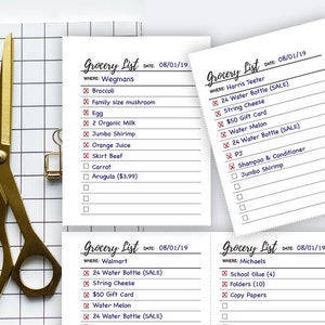 Printable 4 Page Grocery Shopping Planner (Letter and A4) Printable Grocery List Grocery Shopping List Printable Healthy Eating Meal Planner