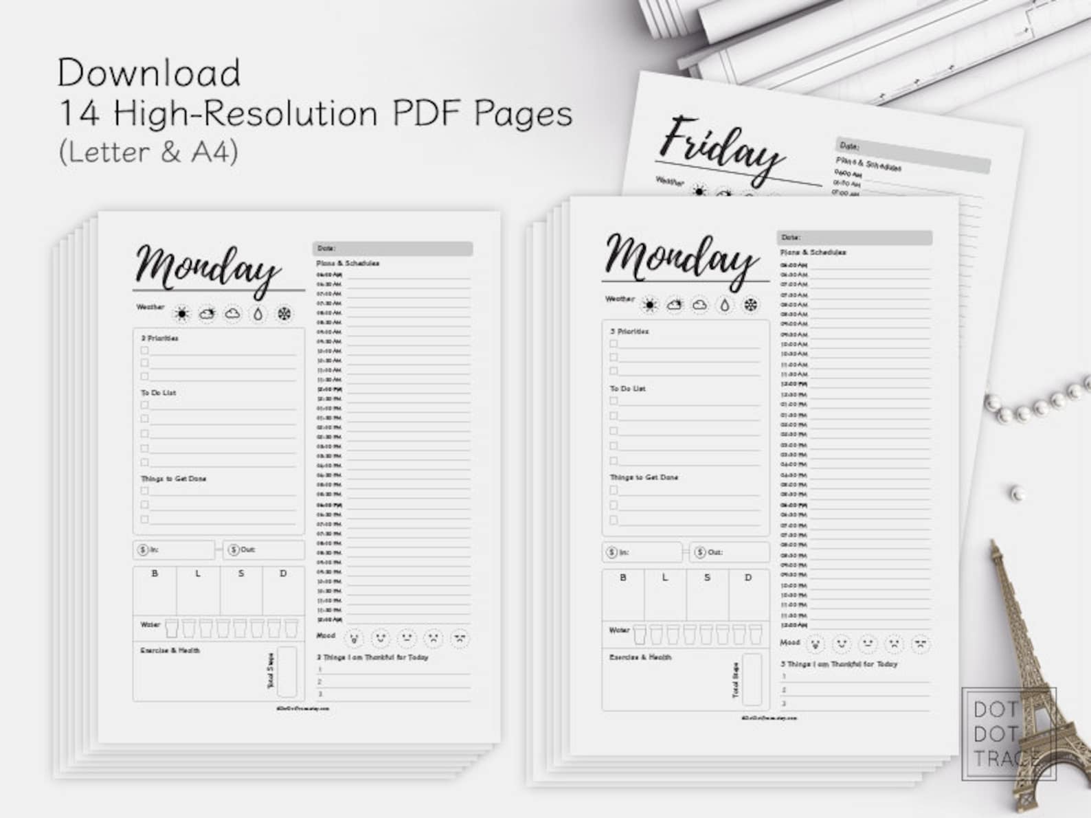Printable 30 Min Intervals Daily Planner 7 Day Planner Daily - Etsy ...